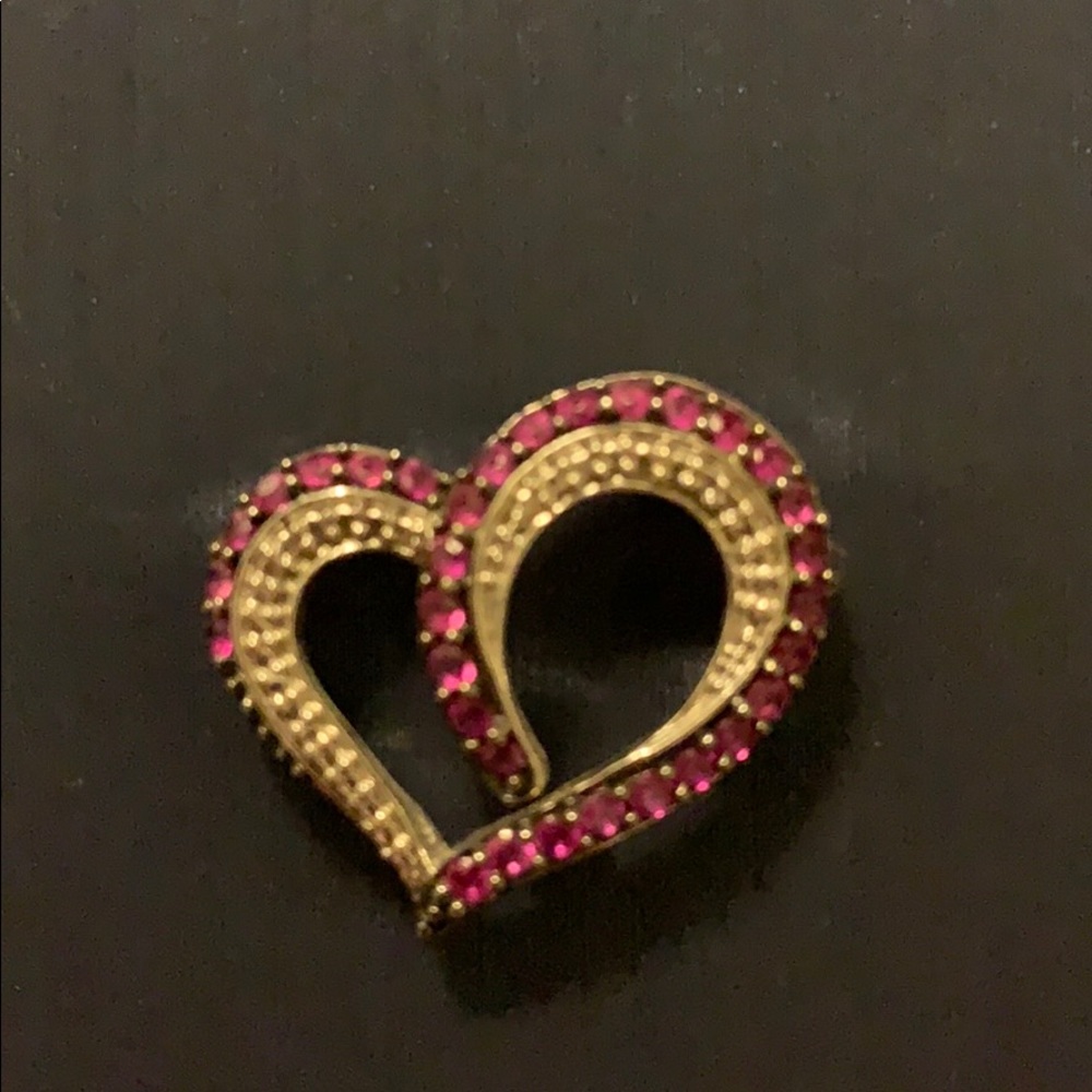 Ruby and diamond heart necklace